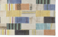 Teselya Bej Patchwork Yün El Dokuma Halısı 120 x 180 Apex Unique