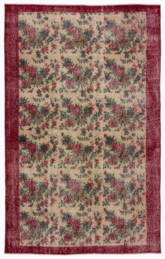 Atina Krem Eskitme Yün El Dokuma Halısı 161 x 256 Apex Unique