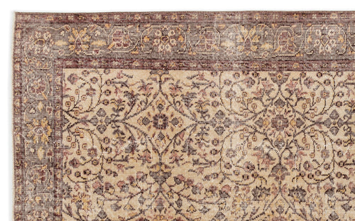 Atina 14760 Bej Eskitme Yün El Dokuma Halısı 156 x 263 Apex Unique