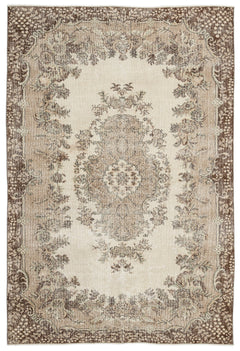 Atina Bej Eskitme Yün El Dokuma Halısı 195 x 296 Apex Unique