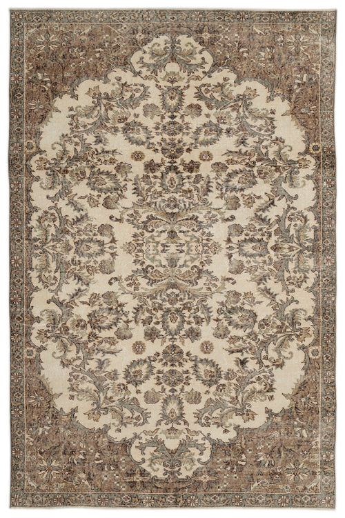 Atina Bej Eskitme Yün El Dokuma Halısı 194 x 298 Apex Unique