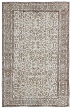 Atina Bej Eskitme Yün El Dokuma Halısı 176 x 272 Apex Unique