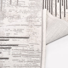 Danielle Gri Çizgili Polyester Makine Halısı Crea