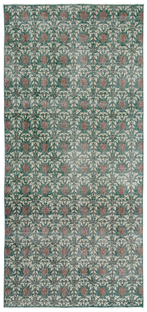 Atina Yeşil Eskitme Yün El Dokuma Halısı 117 x 250 Apex Unique