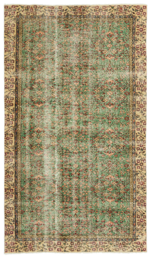 Atina Yeşil Eskitme Yün El Dokuma Halısı 150 x 262 Apex Unique