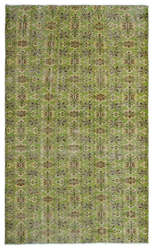 Atina Yeşil Eskitme Yün El Dokuma Halısı 155 x 257 Apex Unique