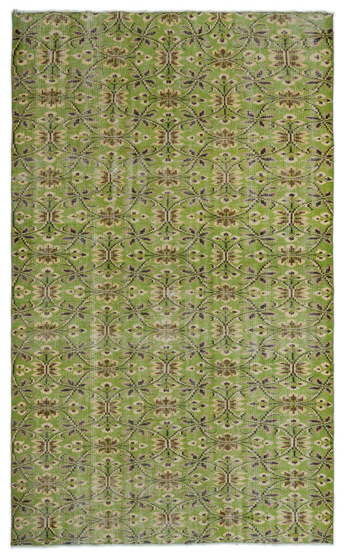 Atina Yeşil Eskitme Yün El Dokuma Halısı 155 x 257 Apex Unique