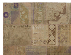 Iskece Bej Patchwork Yün El Dokuma Halısı 230 x 296 Apex Unique