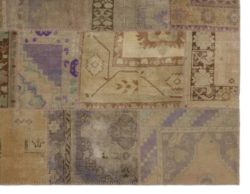 Iskece Bej Patchwork Yün El Dokuma Halısı 230 x 296 Apex Unique
