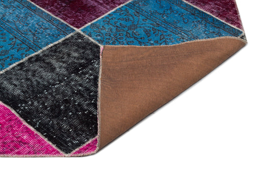 Iskece Bej Patchwork Yün El Dokuma Halısı 202 x 290 Apex Unique