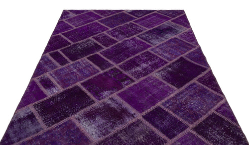 Iskece Mor Eskitme Yün El Dokuma Halısı 163 x 230 Apex Unique