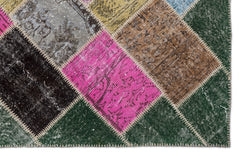 Iskece Yeşil Eskitme Yün El Dokuma Halısı 160 x 230 Apex Unique