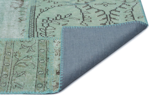 Iskece Yeşil Eskitme Yün El Dokuma Halısı 160 x 233 Apex Unique