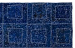 Iskece Mavi Eskitme Yün El Dokuma Halısı 160 x 230 Apex Unique