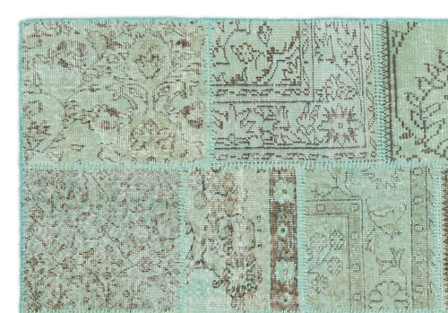 Iskece Yeşil Eskitme Yün El Dokuma Halısı 160 x 231 Apex Unique