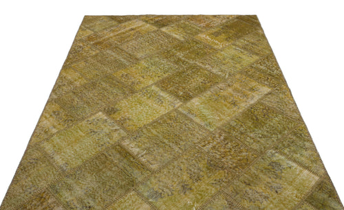 Iskece Yeşil Eskitme Yün El Dokuma Halısı 160 x 230 Apex Unique