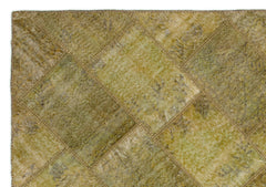 Iskece Yeşil Eskitme Yün El Dokuma Halısı 160 x 230 Apex Unique