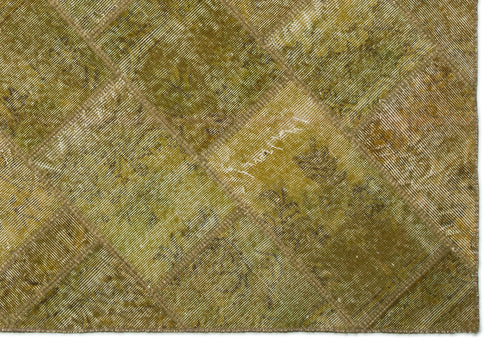 Iskece Yeşil Eskitme Yün El Dokuma Halısı 160 x 230 Apex Unique