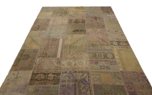 Iskece Bej Patchwork Yün El Dokuma Halısı 185 x 274 Apex Unique