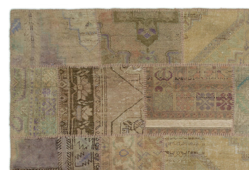 Iskece Bej Patchwork Yün El Dokuma Halısı 185 x 274 Apex Unique