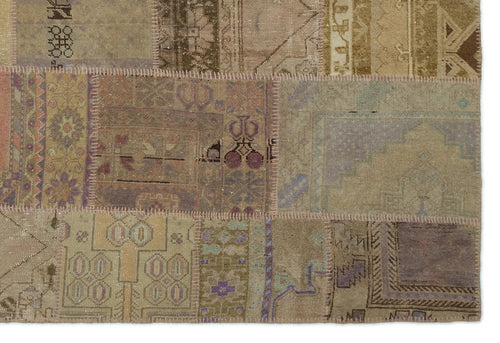 Iskece Bej Patchwork Yün El Dokuma Halısı 185 x 274 Apex Unique
