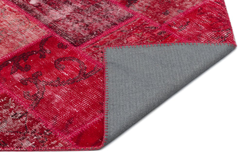 Iskece Kırmızı Eskitme Yün El Dokuma Halısı 161 x 233 Apex Unique