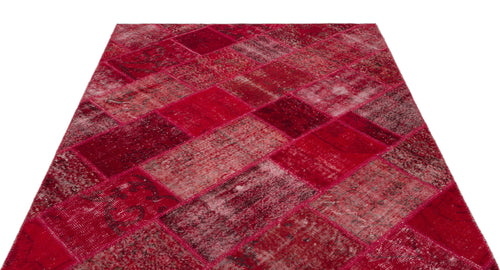Iskece Kırmızı Eskitme Yün El Dokuma Halısı 161 x 233 Apex Unique