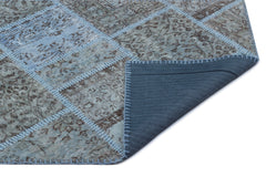 Iskece Mavi Eskitme Yün El Dokuma Halısı 082 x 150 Apex Unique
