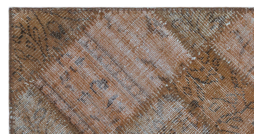 Iskece Kahverengi Eskitme Yün El Dokuma Halısı 080 x 153 Apex Unique