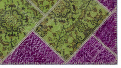 Iskece Mor Patchwork Yün El Dokuma Halısı 084 x 153 Apex Unique