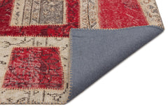 Iskece Kırmızı Eskitme Yün El Dokuma Halısı 160 x 233 Apex Unique
