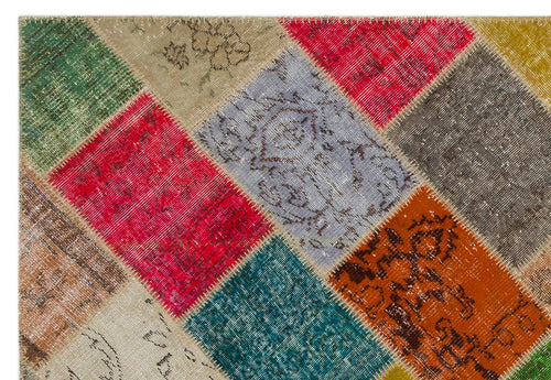 Iskece Bej Patchwork Yün El Dokuma Halısı 160 x 233 Apex Unique