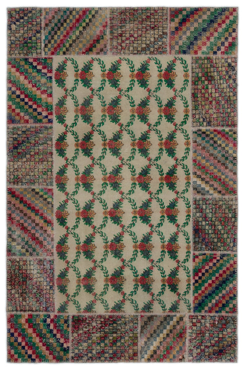 Iskece Krem Eskitme Yün El Dokuma Halısı 192 x 293 Apex Unique