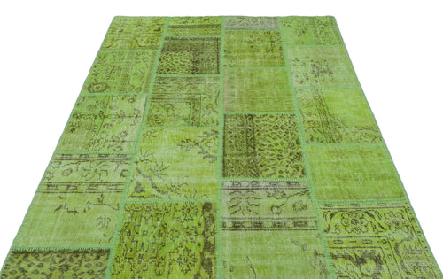 Iskece Yeşil Eskitme Yün El Dokuma Halısı 160 x 230 Apex Unique