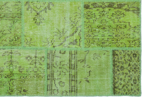 Iskece Yeşil Eskitme Yün El Dokuma Halısı 160 x 230 Apex Unique