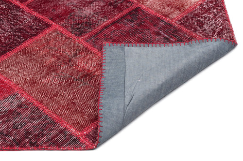 Iskece Kırmızı Eskitme Yün El Dokuma Halısı 160 x 230 Apex Unique