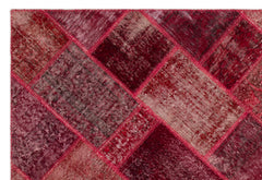 Iskece Kırmızı Eskitme Yün El Dokuma Halısı 160 x 230 Apex Unique