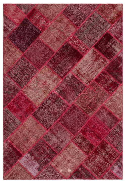Iskece Kırmızı Eskitme Yün El Dokuma Halısı 160 x 230 Apex Unique
