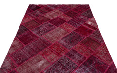 Iskece Kırmızı Eskitme Yün El Dokuma Halısı 160 x 230 Apex Unique