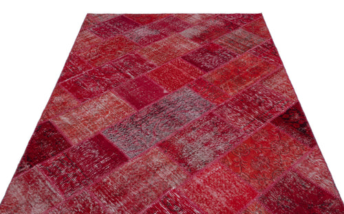 Iskece Kırmızı Eskitme Yün El Dokuma Halısı 160 x 230 Apex Unique