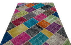 Iskece Bej Patchwork Yün El Dokuma Halısı 160 x 230 Apex Unique