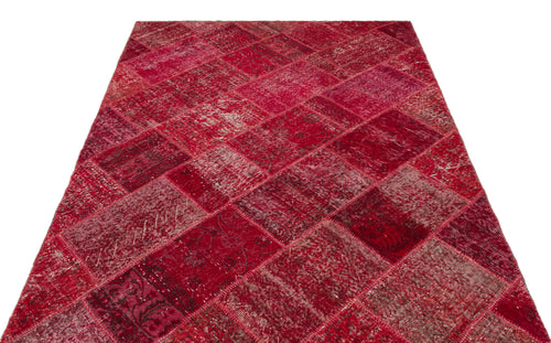Iskece Kırmızı Eskitme Yün El Dokuma Halısı 160 x 230 Apex Unique