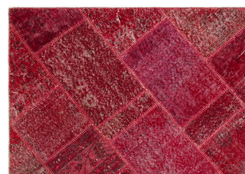 Iskece Kırmızı Eskitme Yün El Dokuma Halısı 160 x 230 Apex Unique