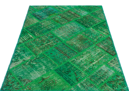 Iskece Yeşil Eskitme Yün El Dokuma Halısı 120 x 180 Apex Unique