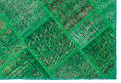 Iskece Yeşil Eskitme Yün El Dokuma Halısı 120 x 180 Apex Unique