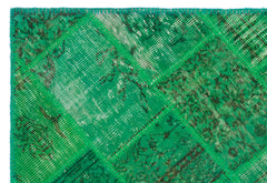 Iskece Yeşil Eskitme Yün El Dokuma Halısı 120 x 180 Apex Unique