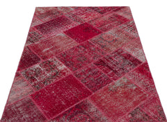 Iskece Kırmızı Eskitme Yün El Dokuma Halısı 120 x 180 Apex Unique