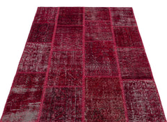 Iskece Kırmızı Eskitme Yün El Dokuma Halısı 120 x 180 Apex Unique