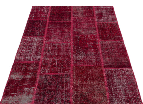 Iskece Kırmızı Eskitme Yün El Dokuma Halısı 120 x 180 Apex Unique