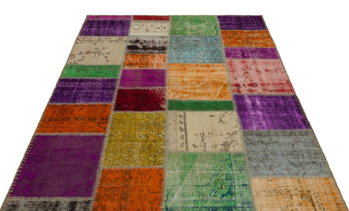 Iskece Bej Patchwork Yün El Dokuma Halısı 160 x 230 Apex Unique
